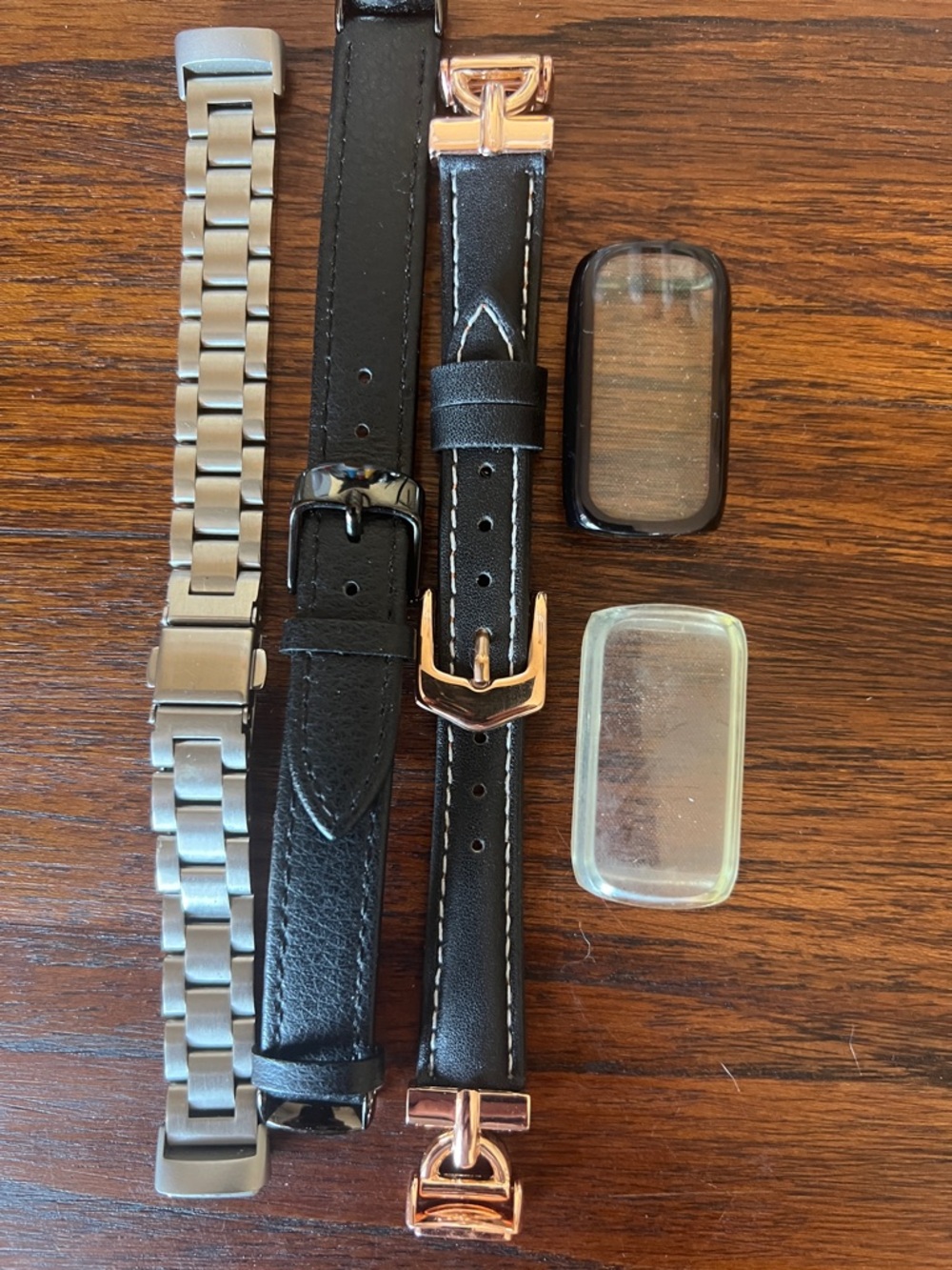 Bundle of Fitbit Watch Straps with Rose Gold, Stainless Steel and Black